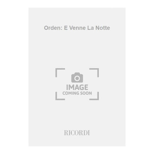 Arrigo Orden E Venne La Notte Per S 2 Ms Book
