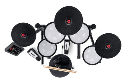 Alesis Turbo Max kit contents: pads, cymbals, pedals, module, sticks