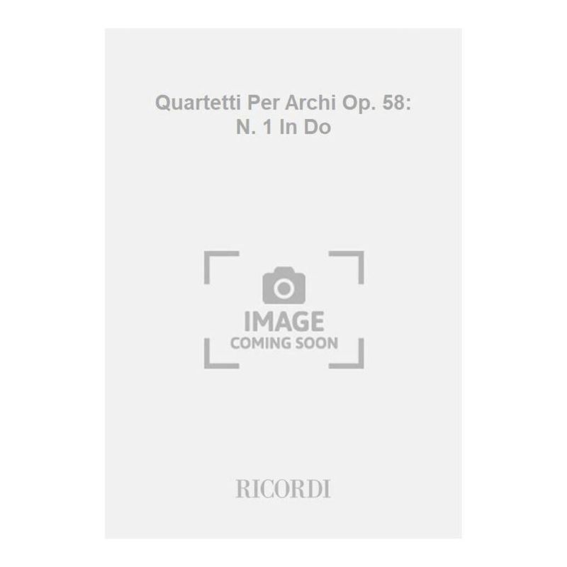 Quartet Per Archi Op58 N1 In Do Book