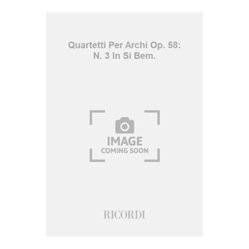 Quartet Per Archi Op58 N3 In Si Book