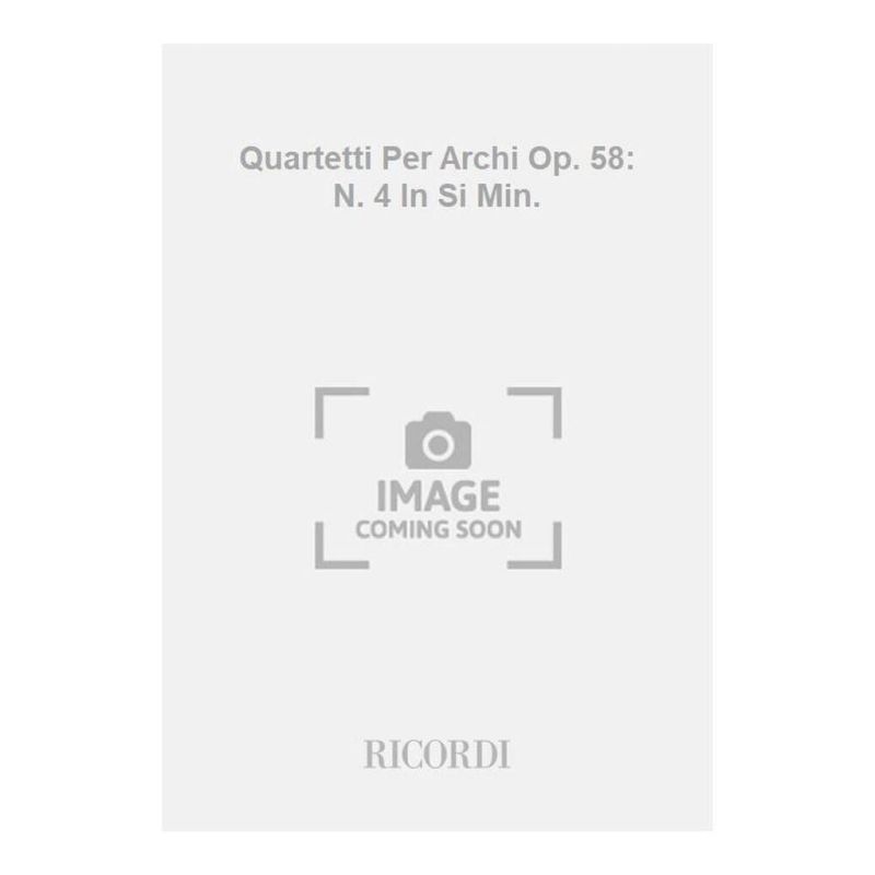 Quartet Per Archi Op58 N4 In Si Book