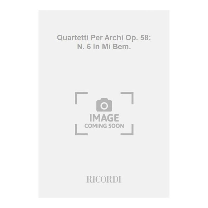 Quartet Per Archi Op58 N6 In Mi Book