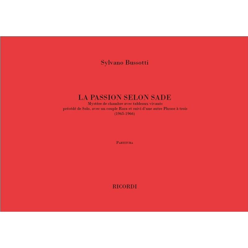 Bussotti - La Passion Selon Sade Score Book