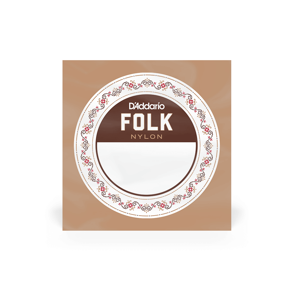 D'Addario BEC040 Folk Nylon Guitar Single String, Clear Nylon, Ball End, .040