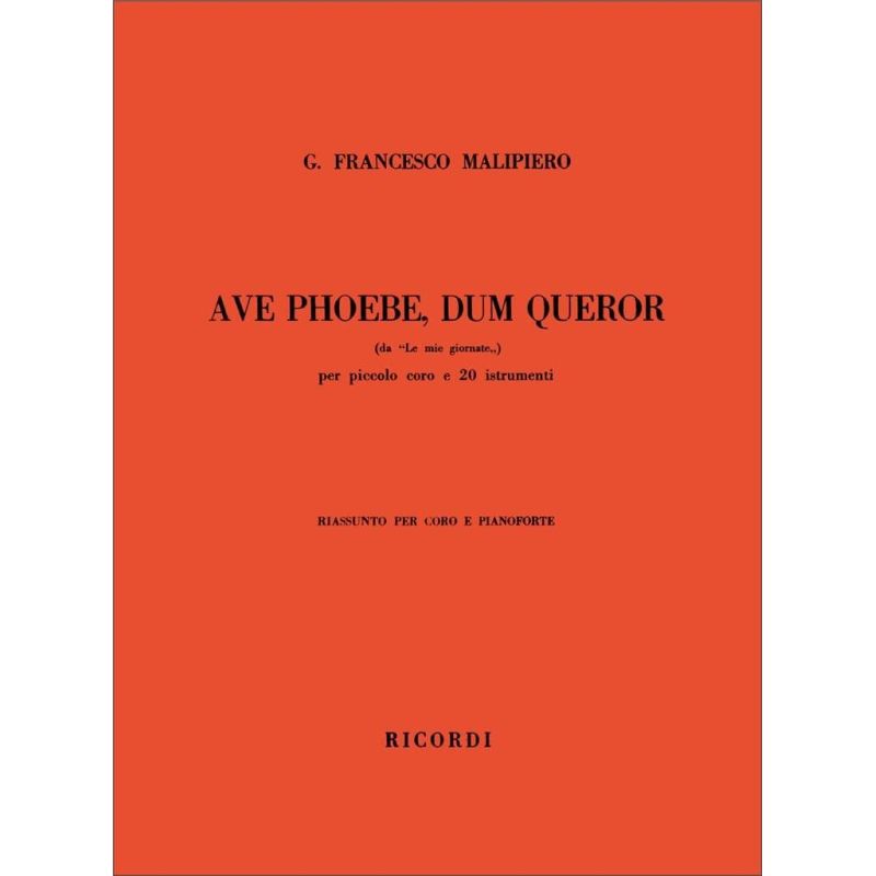 Ave Phoebe Dum Queror Da Le M Book