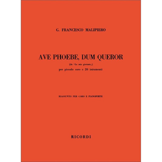 Ave Phoebe Dum Queror Da Le M Book