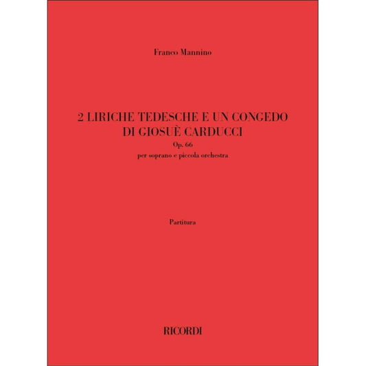 2 Liriche Tedesche E Un Congedo Book