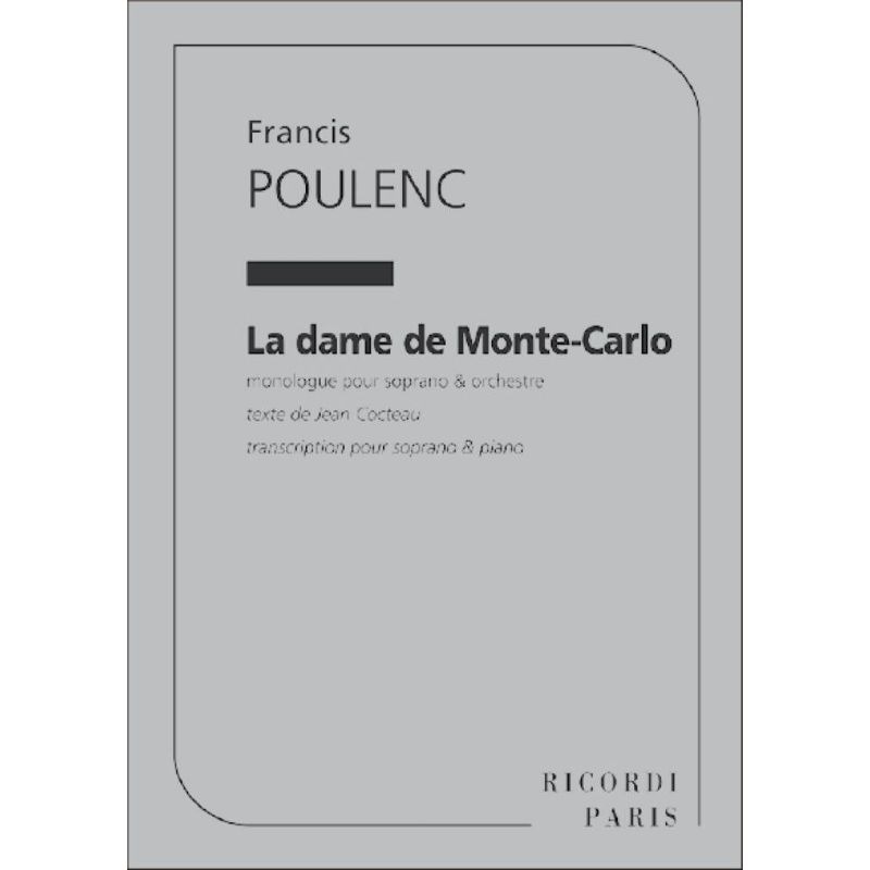 Poulenc La Dame De Monte