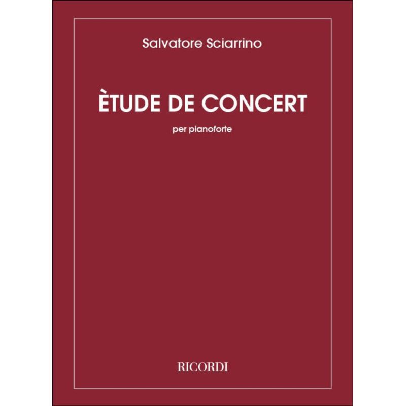 Etude De Concert Book