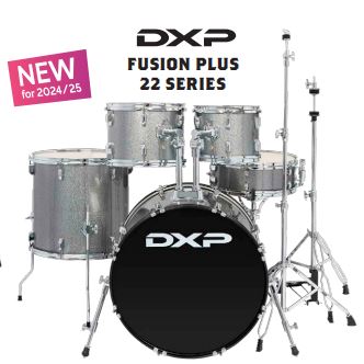 DXP 22in Fusion Plus Drum Kit In Silver Glitter Sparkle