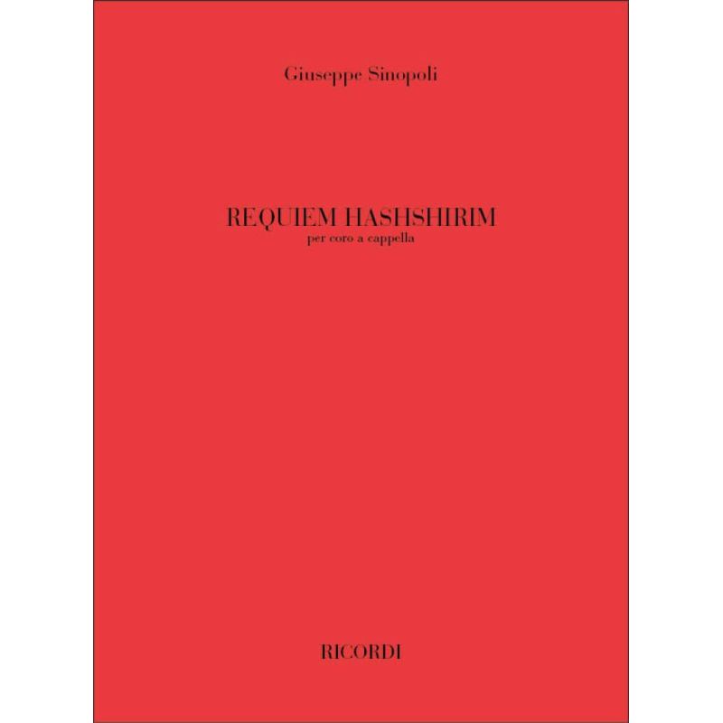 Requiem Hashshirim Per Coro A C Book