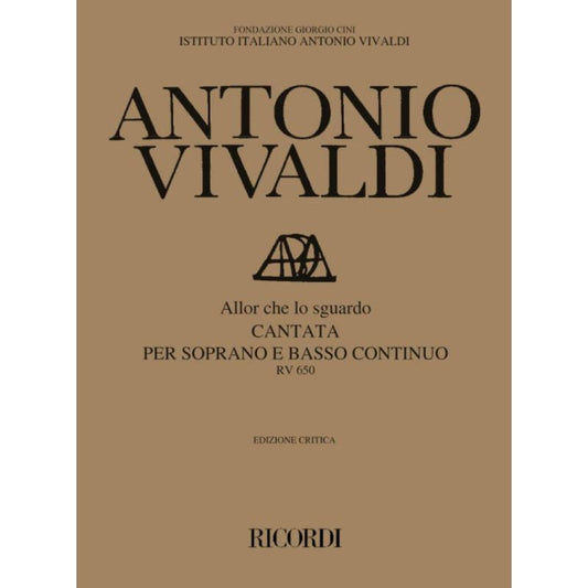 Allor Che Lo Sguardo Cantata Per Book