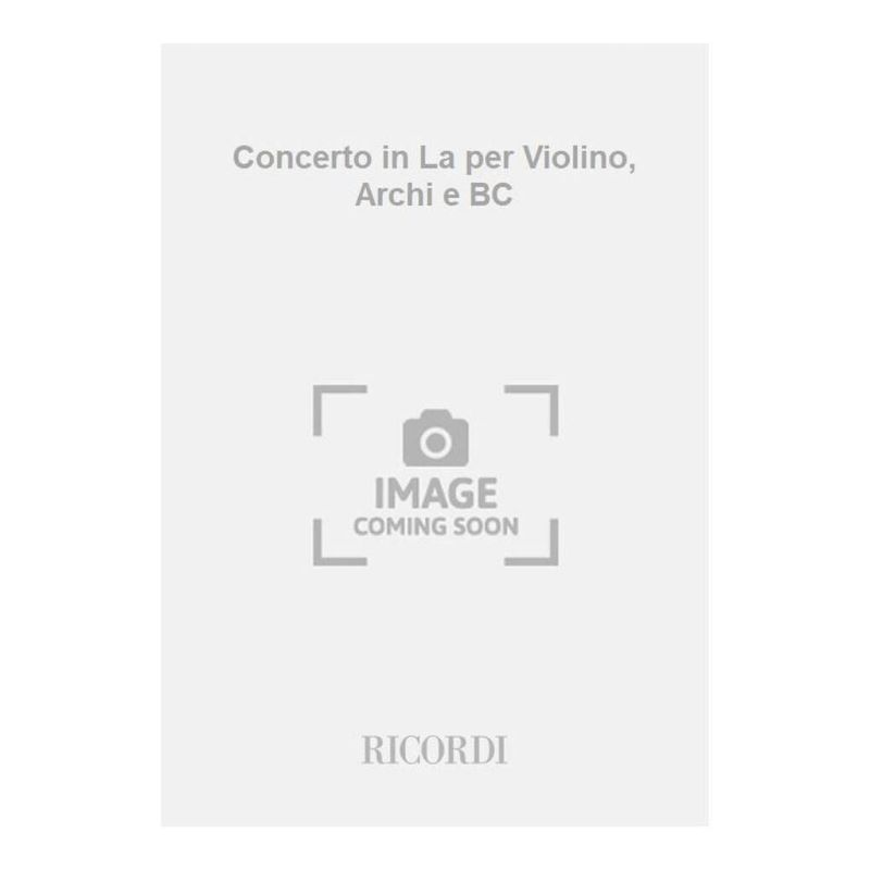 Concerto Per Vl Archi E Bc In La Rv Book