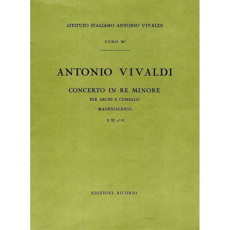 Concerto Per Archi E Bc In Re Min M Book