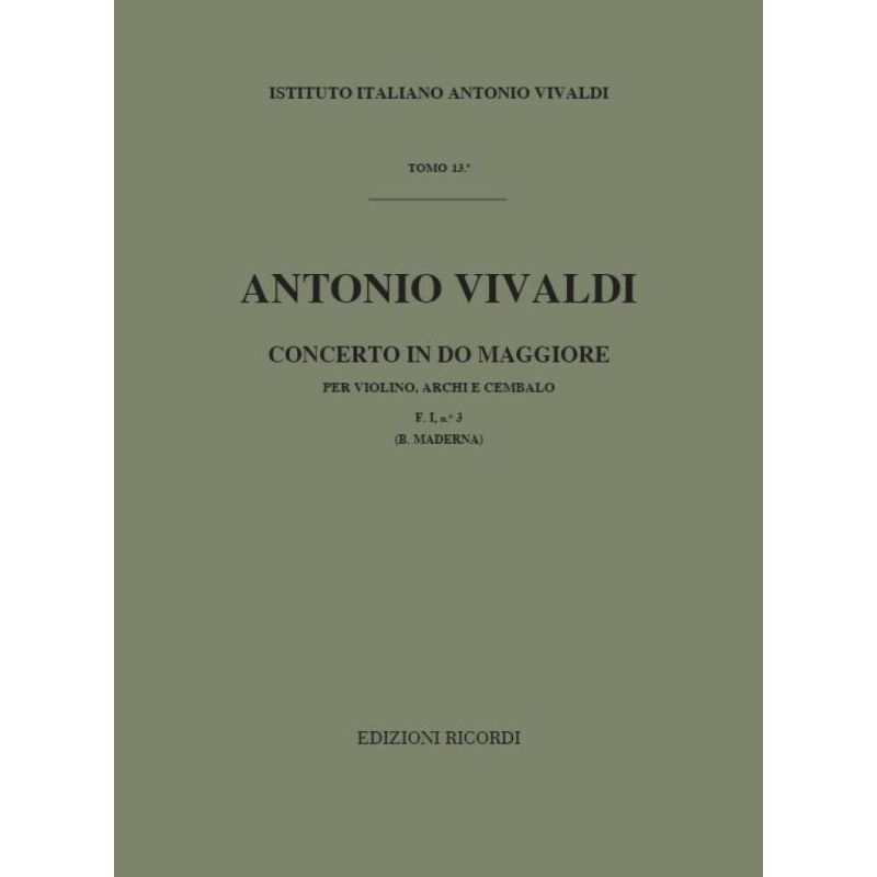 Concerto Per Vl Archi E Bc In Do Rv Book