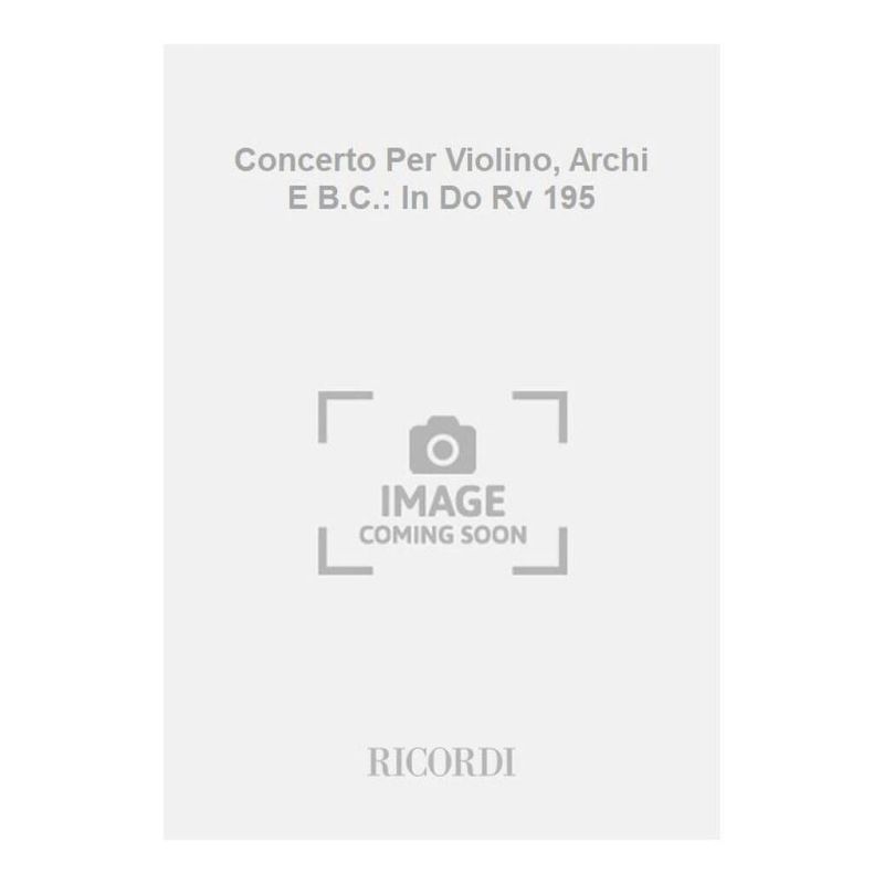 Concerto Per Vl Archi E Bc In Do Rv Book