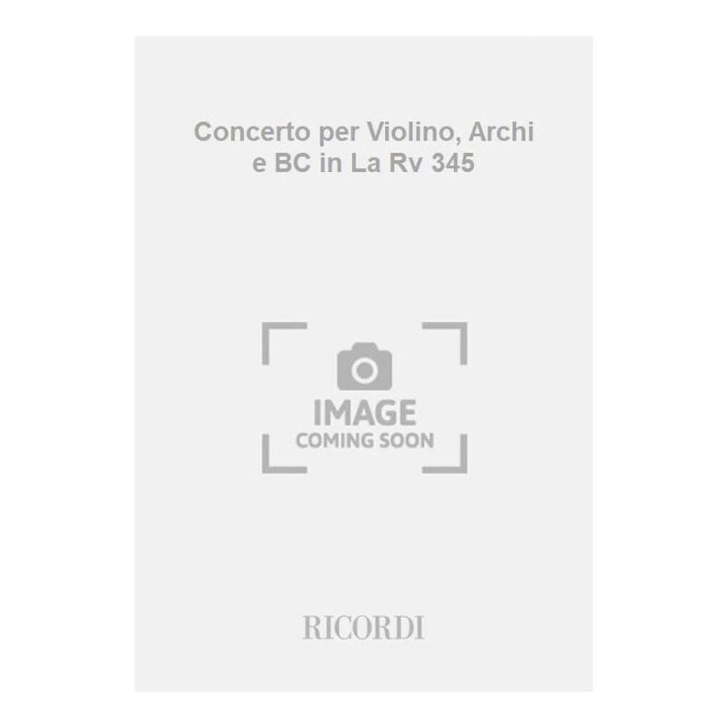 Concerto Per Vl Archi E Bc In La Opi Book