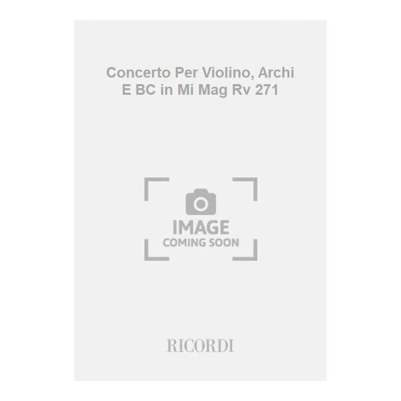 Concerto Per Vl Archi E Bc In Mi L Book