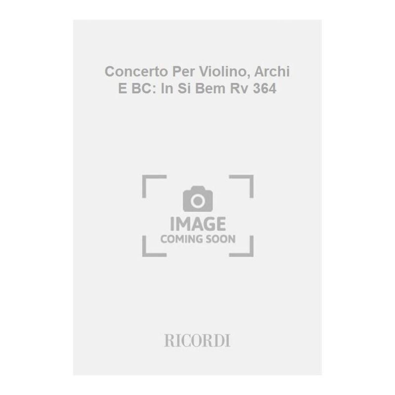 Concerto Per Vl Archi E Bc In Si Bem Book
