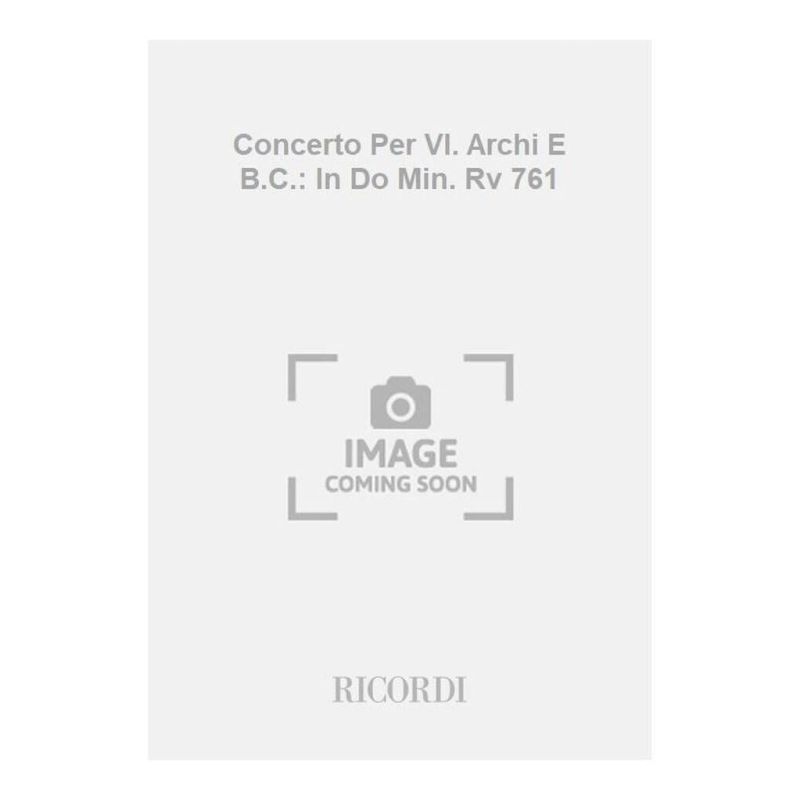 Concerto Per Vl Archi E Bc In Do Min Book