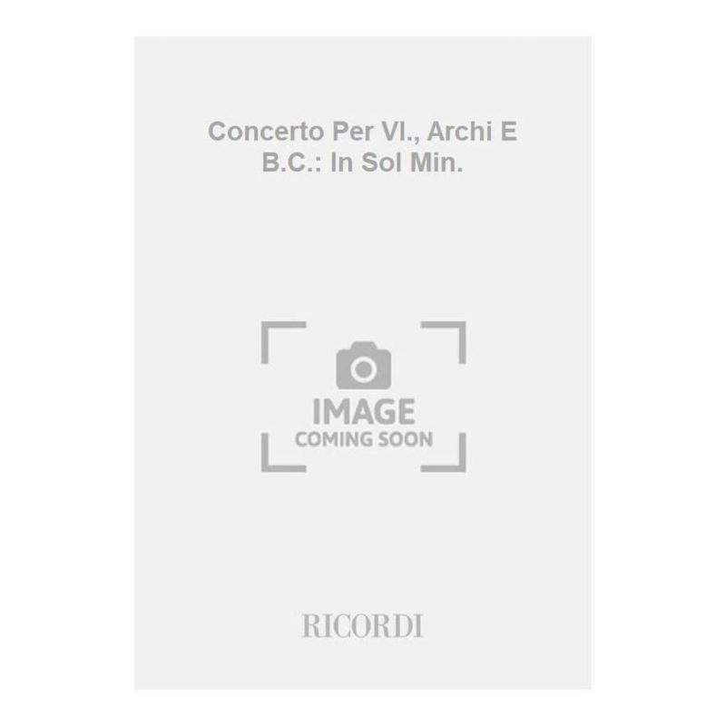 Concerto Per Vl Archi E Bc In Sol Mi Book