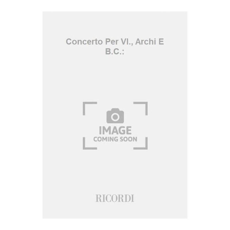 Concerto Per Vl Archi E Bc In Sol Op Book