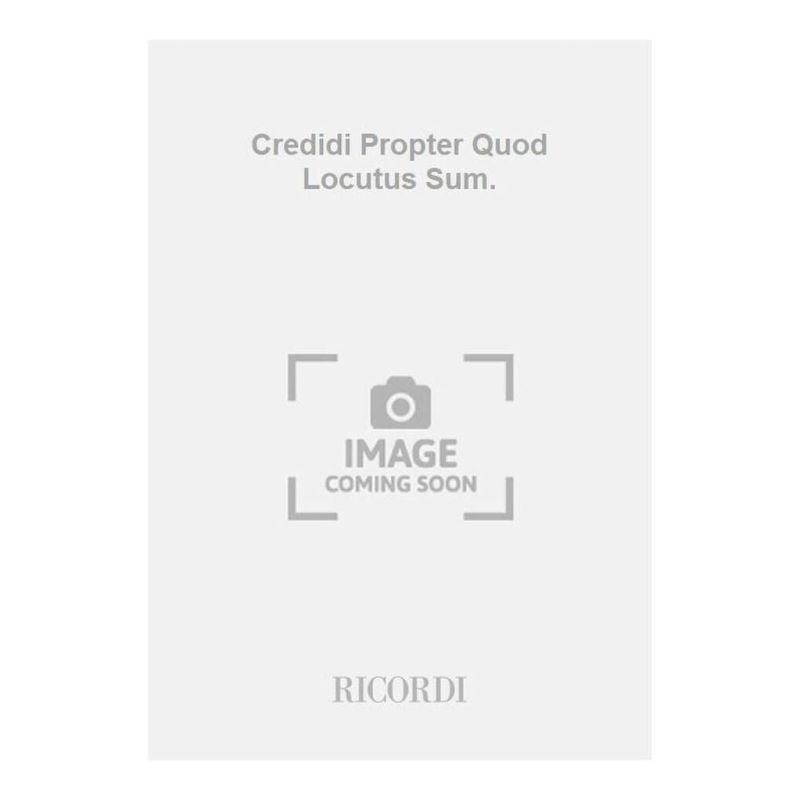 Credidi Propter Quod Locutus Sum Book
