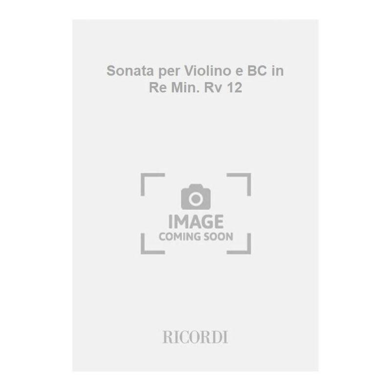 Sonata Per Vl E Bc In Re Min Rv 12 Book