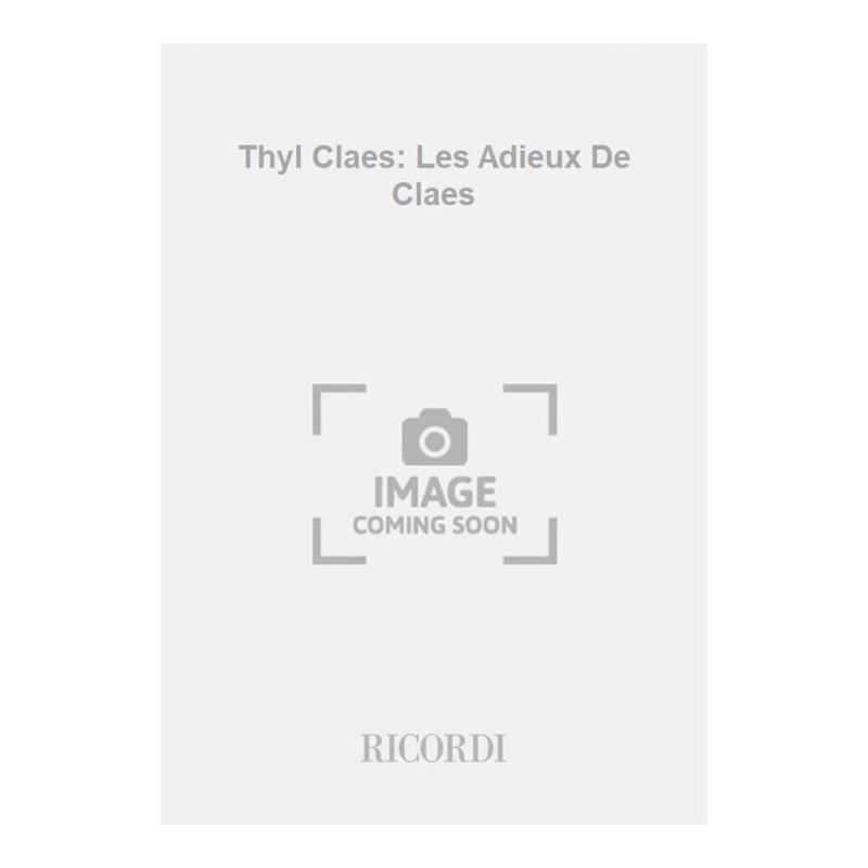 Thyl Claes Les Adieux De Claes Book